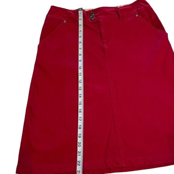 Crazy Horse Women's Mid Length Skirt w/ Pockets Deep Red Size 6 - Picture 5 of 6